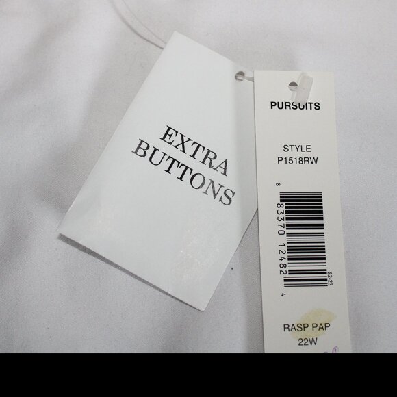 Pursuits LTD Women's Pink Raspberry Striped Button Up Long-Sleeved Shirt - 22W - Picture 6 of 6